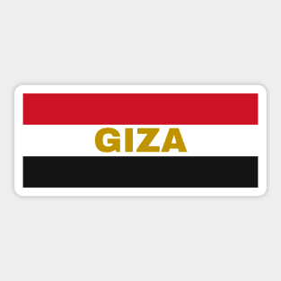 Giza City in Egyptian Flag Colors Sticker